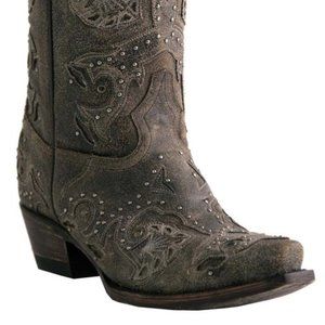 Lucchese Studded Rustic Grey Boots